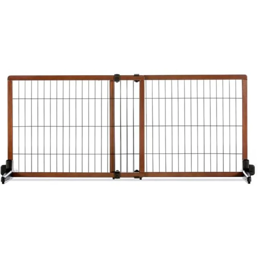 Extra Tall 70-Inch Wide Adjustable Freestanding Pet Gate, Premium Wood (2870 DS)